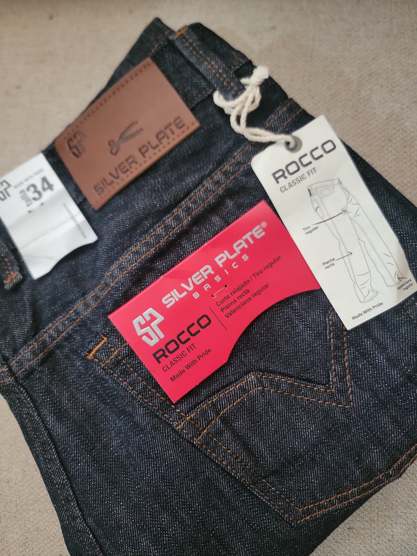 Vaqueros plateados para hombre