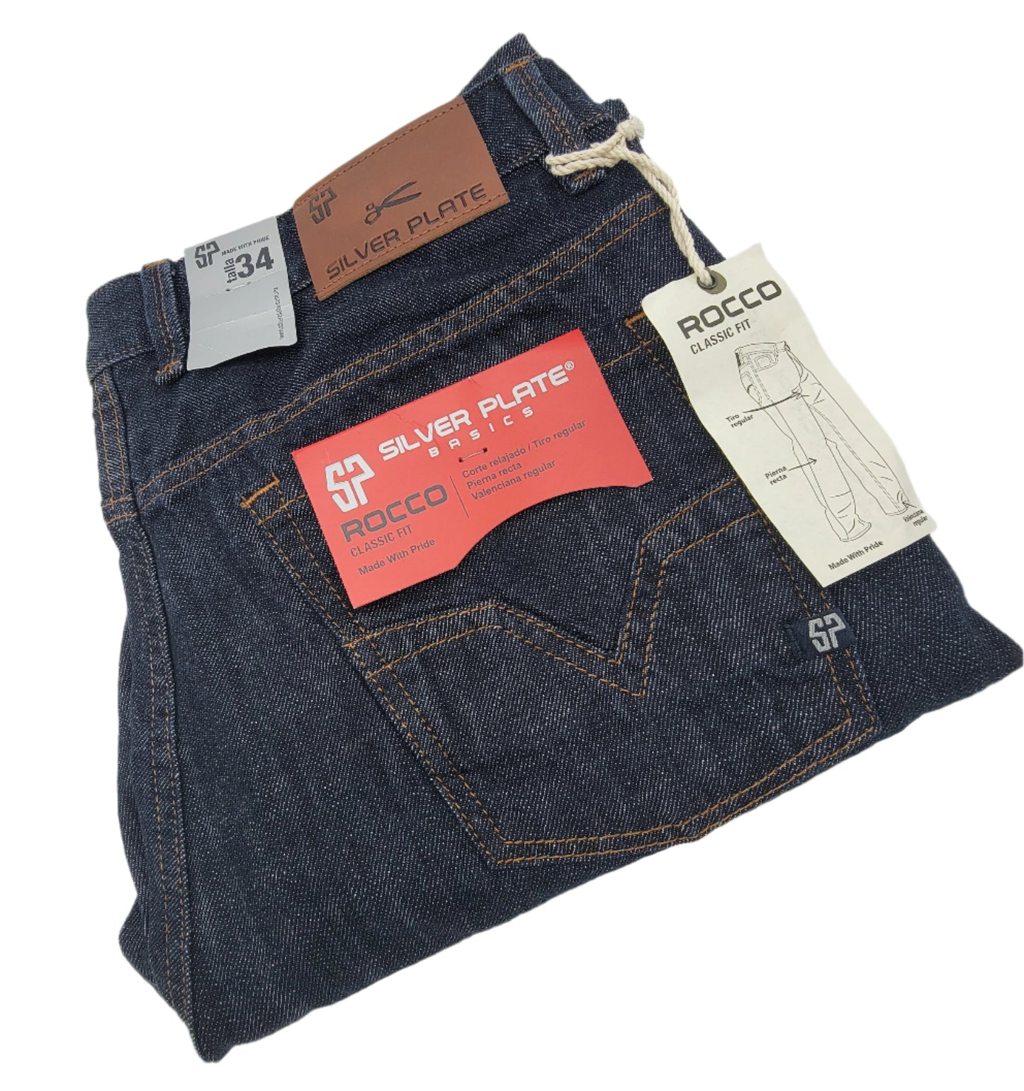 Vaqueros plateados para hombre