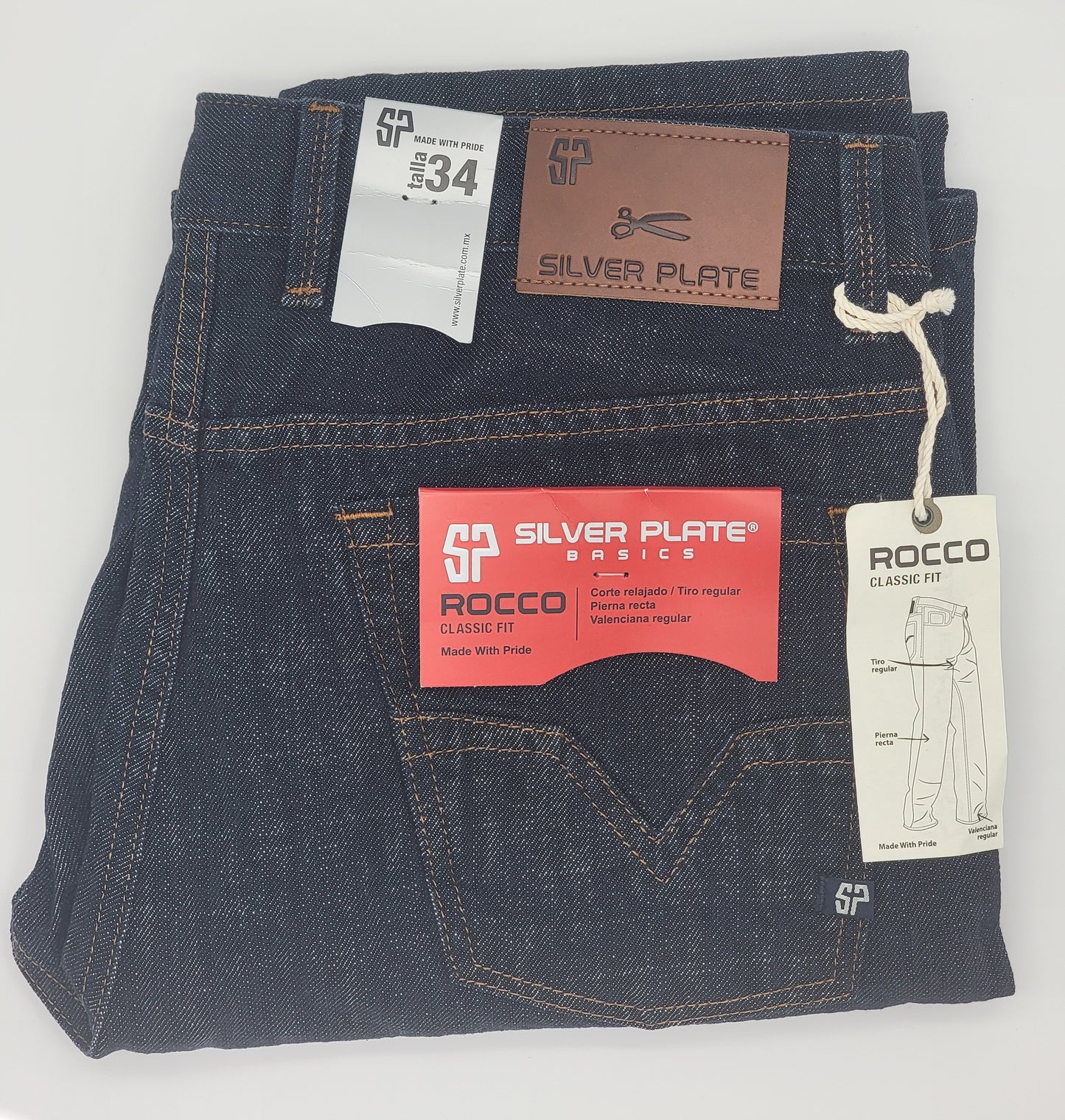 Vaqueros plateados para hombre