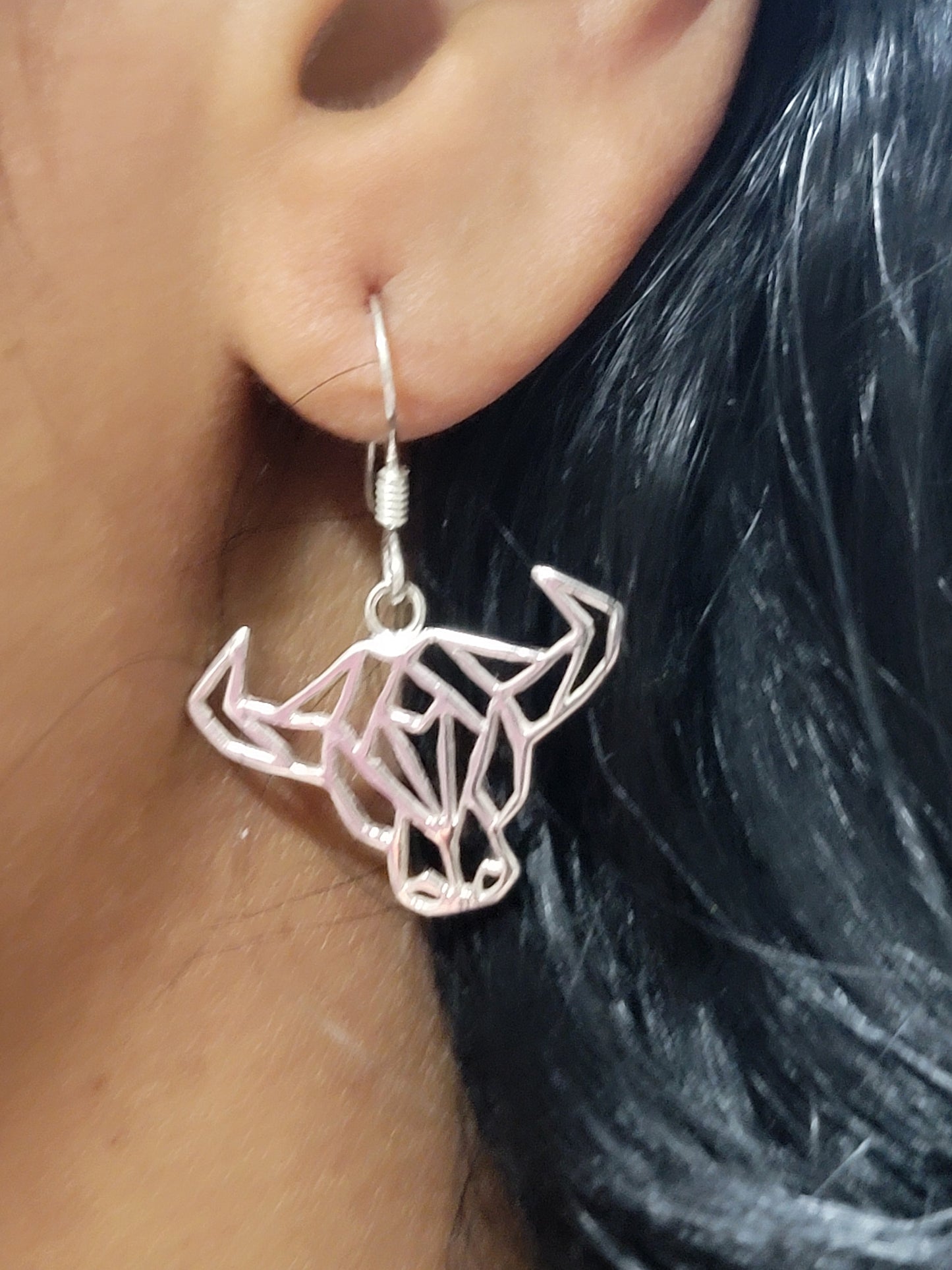 Silver "Bull" earrings, 92.5% purity
