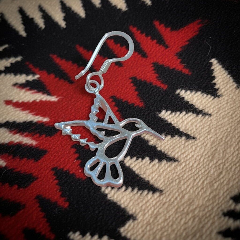 Silver "Hummingbird" earrings, 92.5% purity