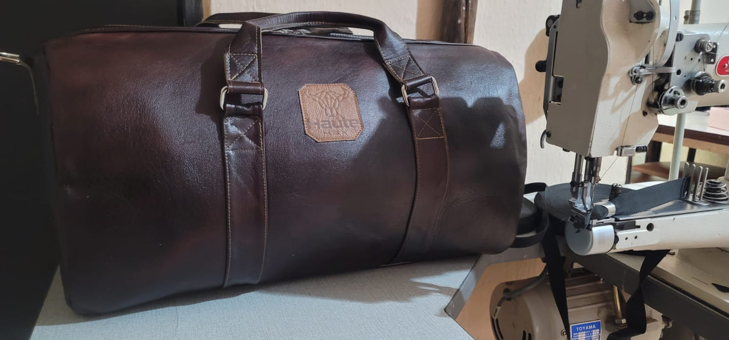 Bolsa de lona Weekender de piel flor