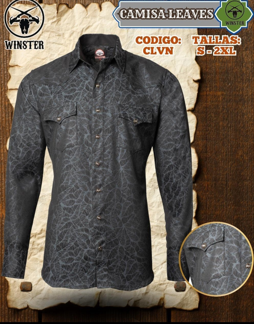 Camisa vaquera con cierre a presión para hombre