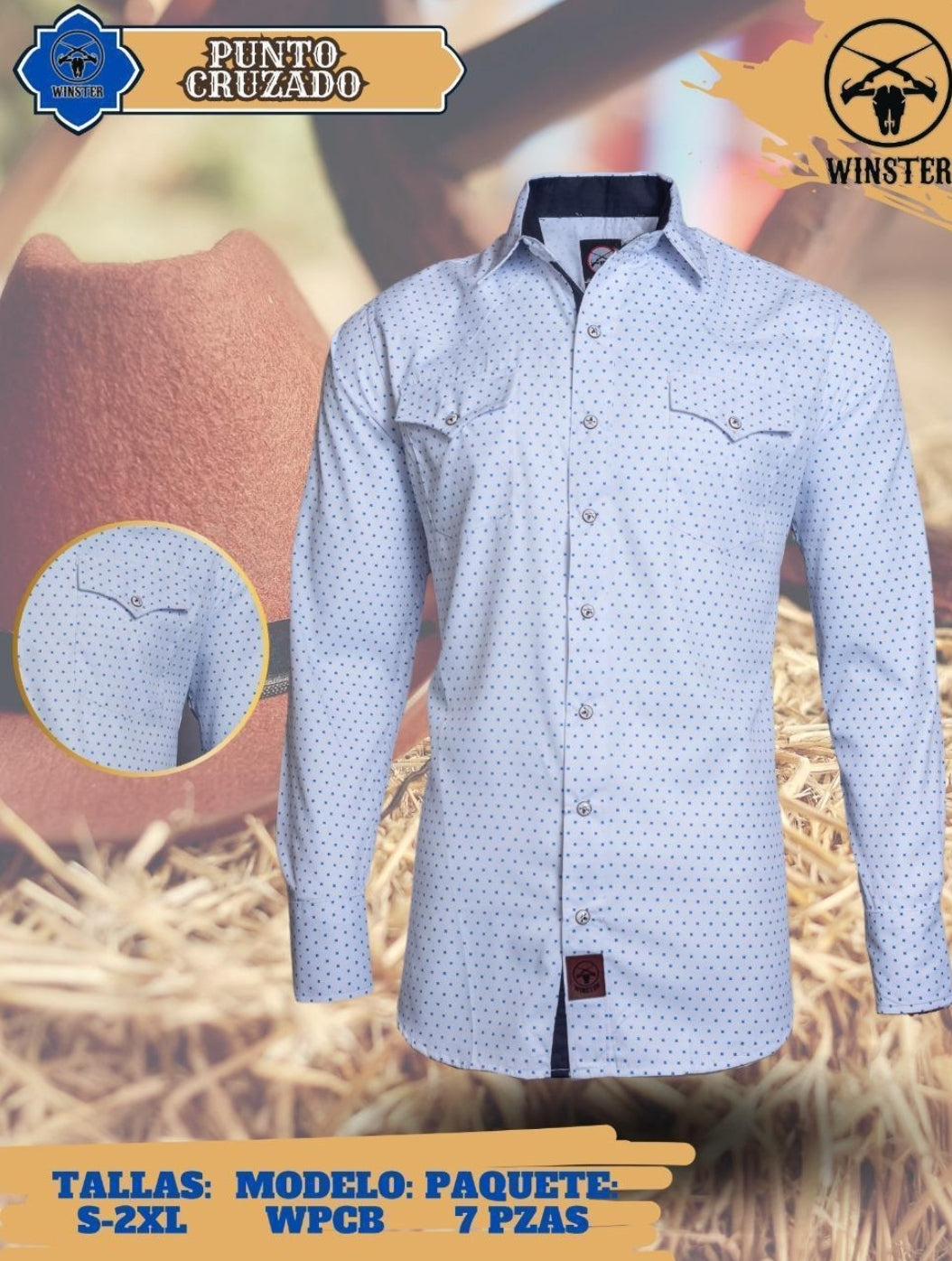 Camisa vaquera con cierre a presión para hombre