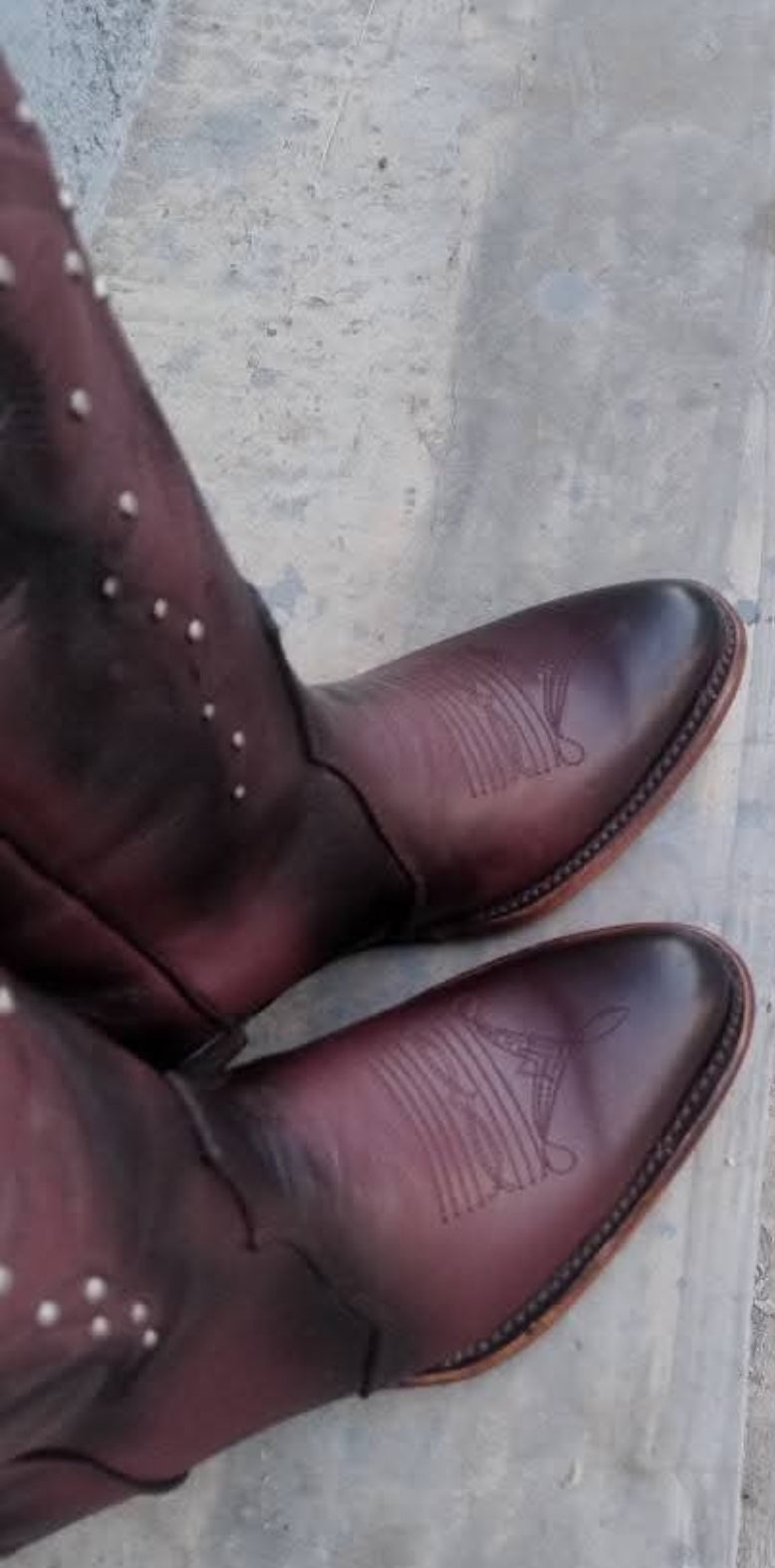 Bota vaquera para mujer, alta, de vestir, de piel flor