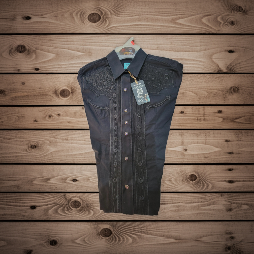 Camisa vaquera bordada para mujer