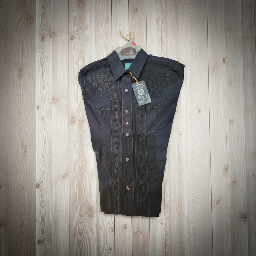 Camisa vaquera bordada para mujer
